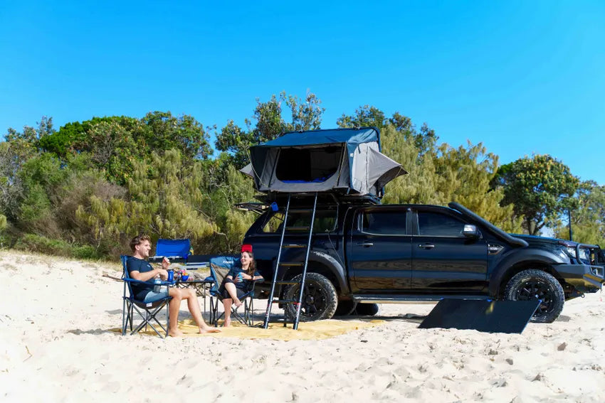 Roof Top Tent (Aluminium) | 2 min Setup | Large Sleeping Area | Aluminium side-opening transit lid