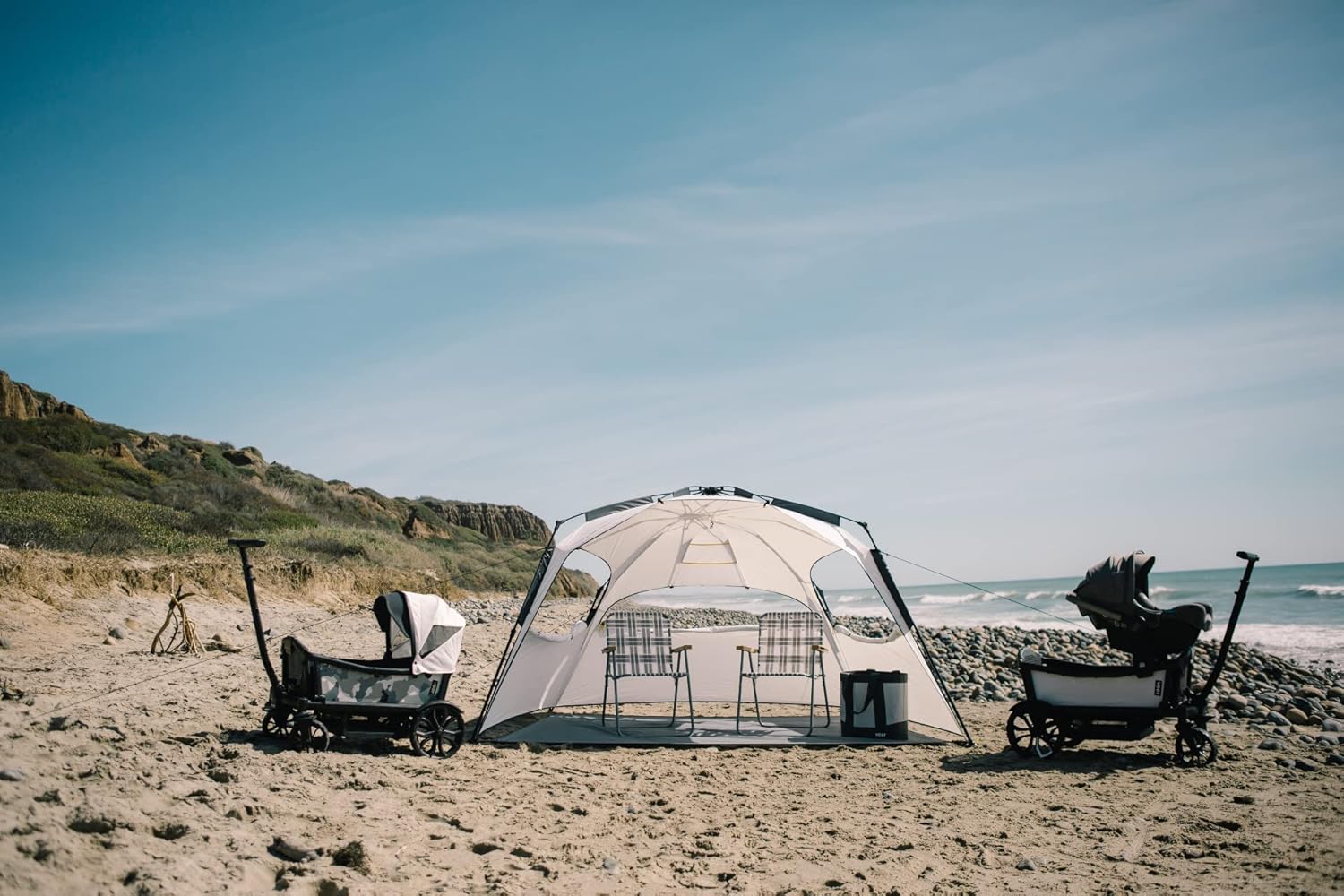 Family Basecamp Recreational Pop-Up Tent | Premium Trail Rated Beach Tent or Camp Shelter for Adults and Kids | Water Resistant UPF50 Protective Coating | Portable with Easy Set Up and Take Down