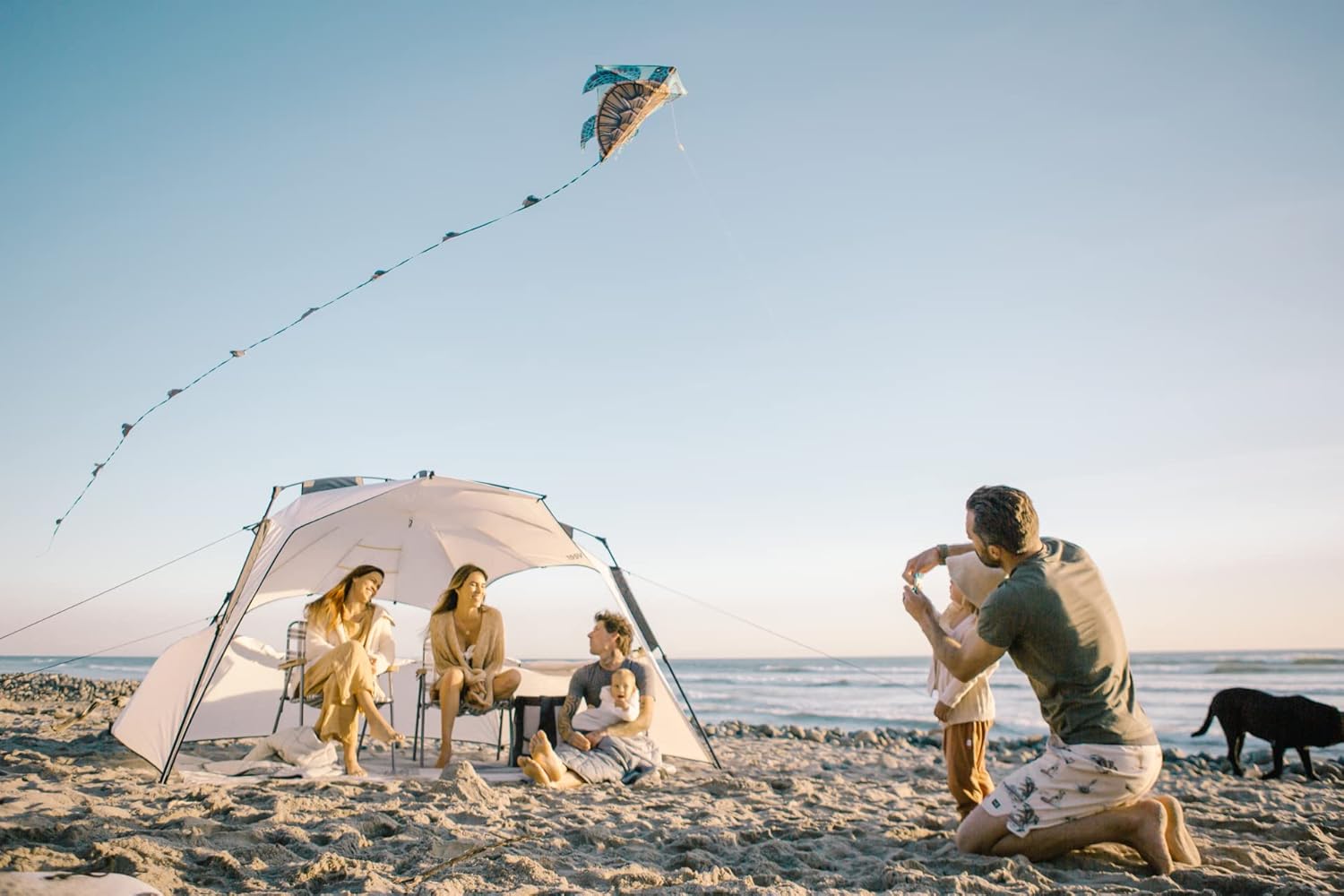 Family Basecamp Recreational Pop-Up Tent | Premium Trail Rated Beach Tent or Camp Shelter for Adults and Kids | Water Resistant UPF50 Protective Coating | Portable with Easy Set Up and Take Down