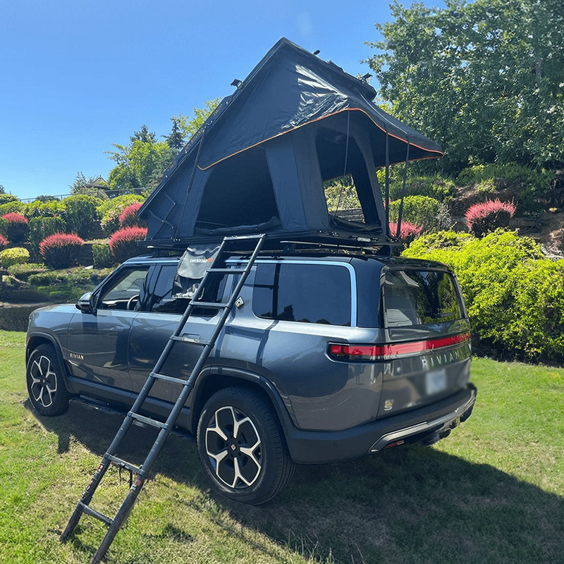 Hard Shell Car Rooftop Tent Waterproof Camping Hinge Aluminum RTT Black 4x4 Camper Van Outdoor