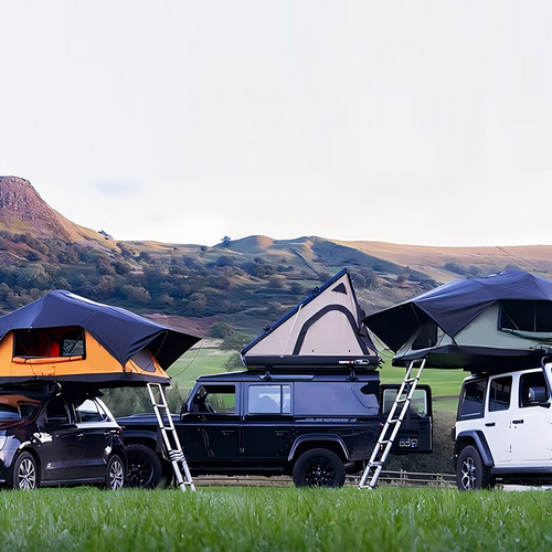 Hard Shell Car Rooftop Tent Waterproof Camping Hinge Aluminum RTT Black 4x4 Camper Van Outdoor