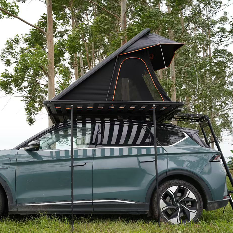 Hard Shell Car Rooftop Tent Waterproof Camping Hinge Aluminum RTT Black 4x4 Camper Van Outdoor