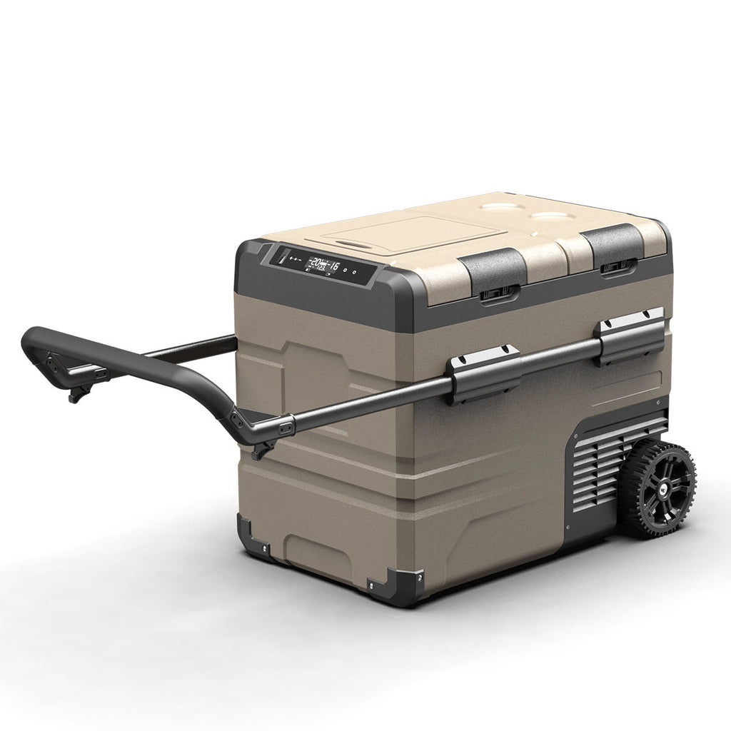 12V Portable 55 Liter Car Electric Wheels and Handle Refrigerator Car Fridges Camping Fridge Freezer Truck Refrigerator