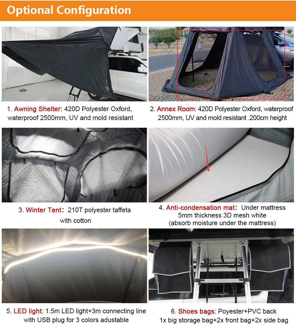 New Style Outdoor Rooftop Tent Camping Waterproof ABS Roof Top Tent Hard Shell for Camping