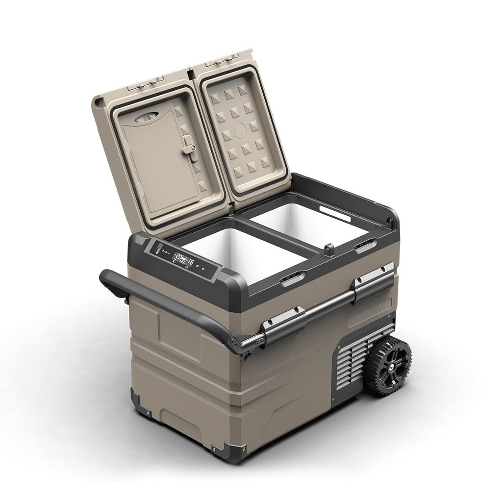 12V Portable 55 Liter Car Electric Wheels and Handle Refrigerator Car Fridges Camping Fridge Freezer Truck Refrigerator